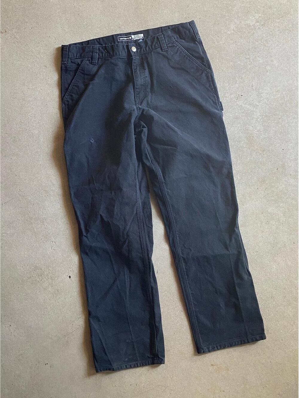 Carhartt Ash Black Faded Canvas Work Pants Sz 36x32 - Picture 3 of 5